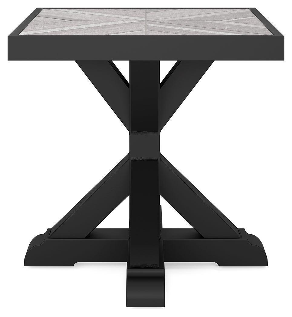 Beachcroft Black Light Gray Outdoor End Table