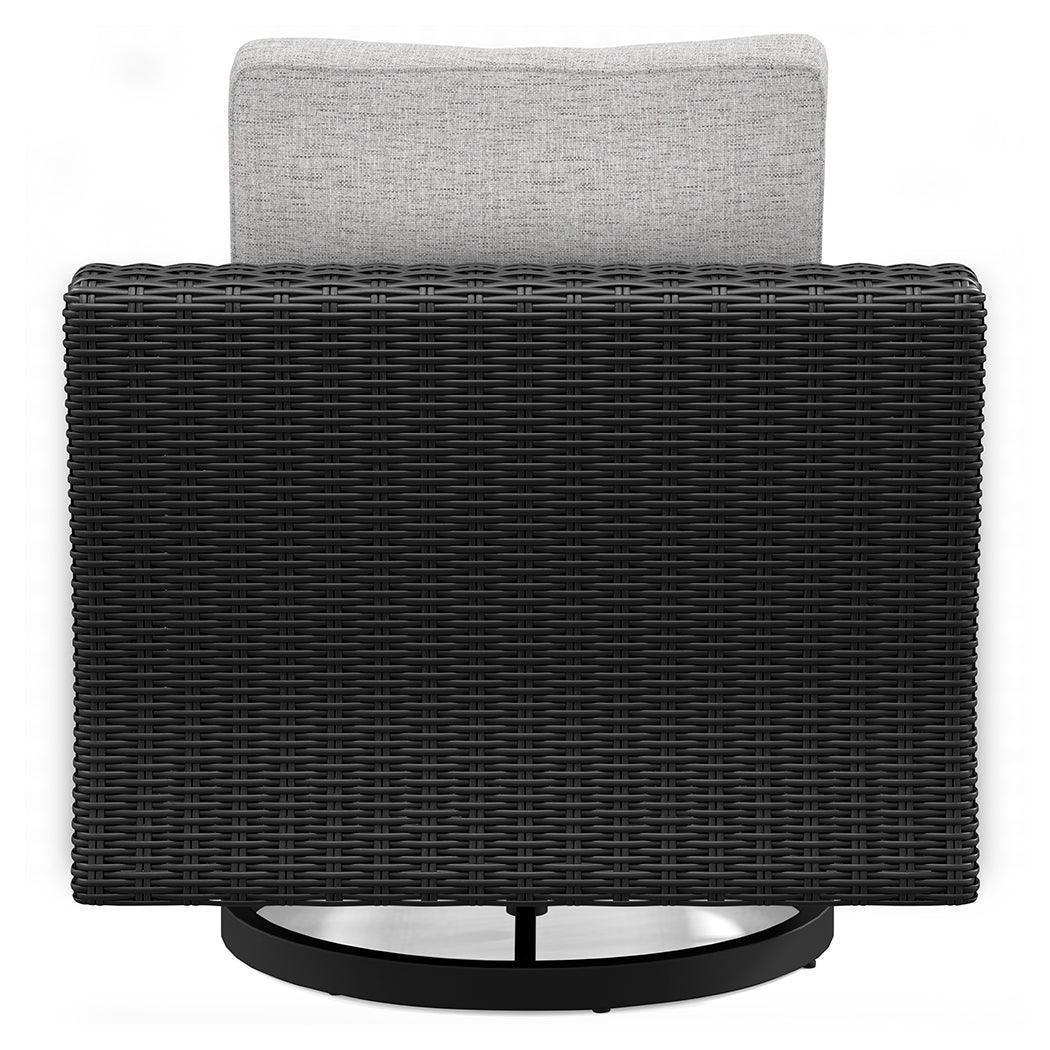 Beachcroft Black Light Gray Outdoor Swivel Lounge With Cushion