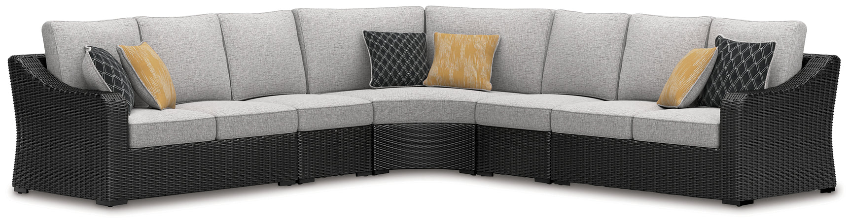 Beachcroft Black/Light Gray 5-Piece Outdoor Sectional