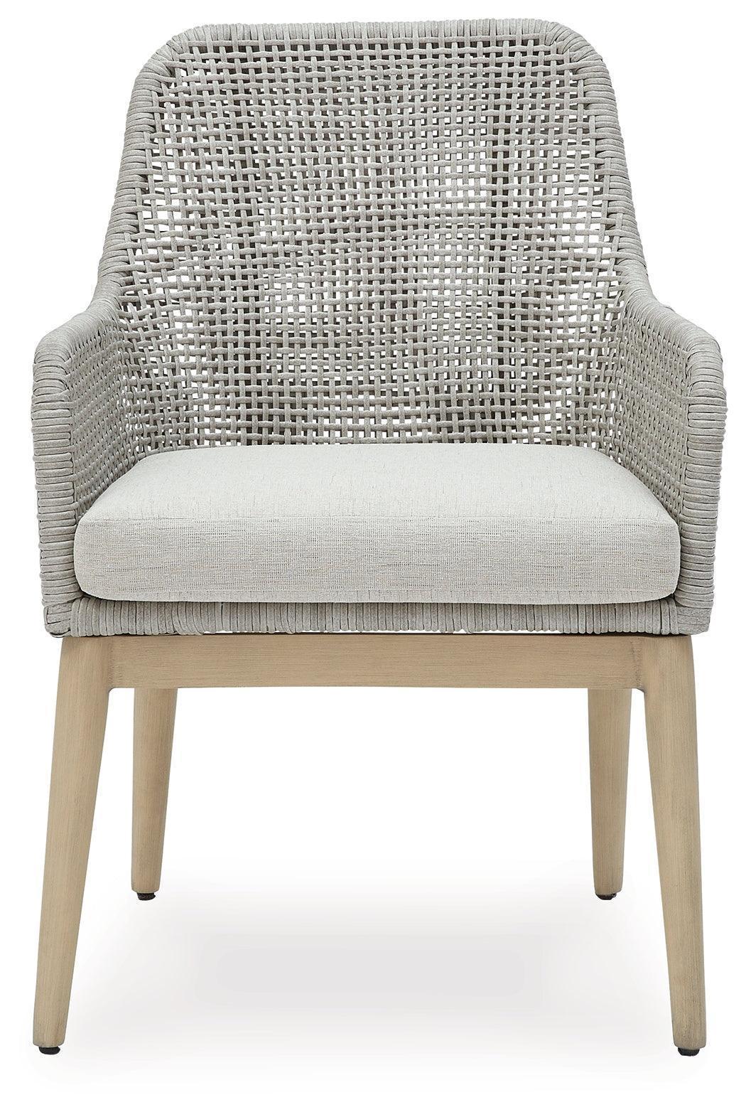 Seton Creek Gray Outdoor Dining Arm Chairs - Set of 2