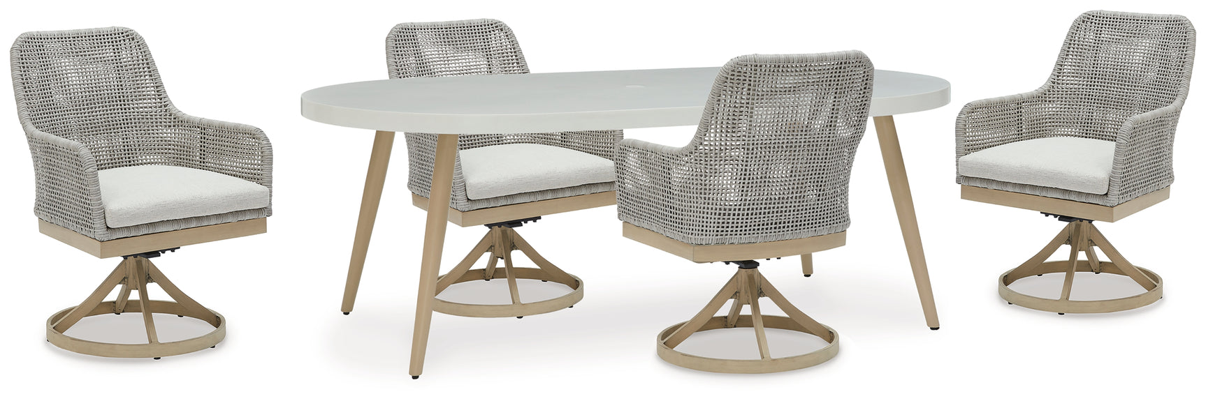 Seton White Creek Outdoor Dining Table and 4 Chairs