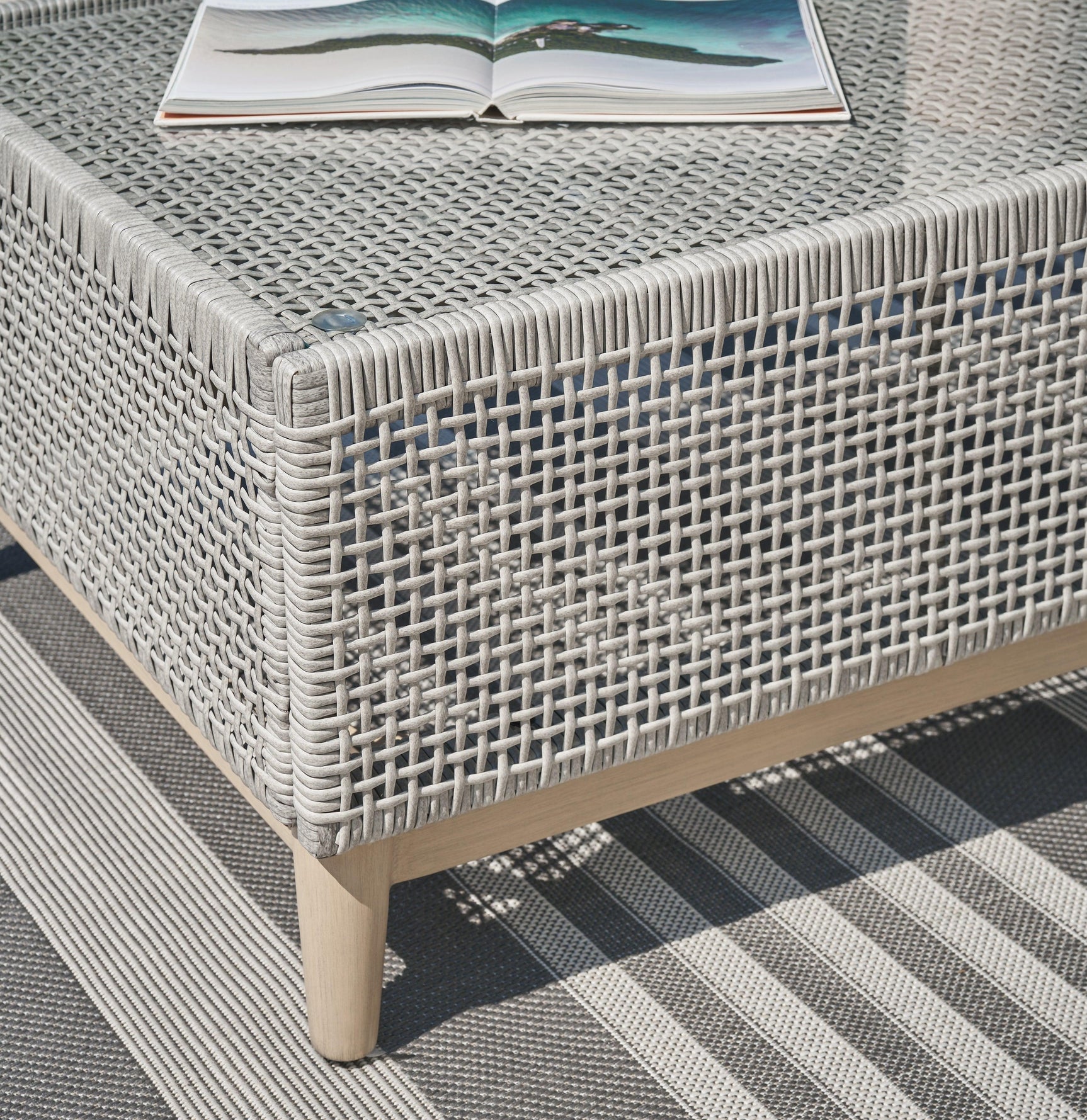 Seton Creek Gray Resin Wicker Outdoor Coffee Table