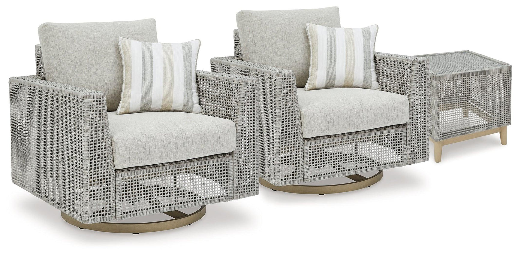 Seton Gray Creek 2 Outdoor Lounge Chairs with End Table