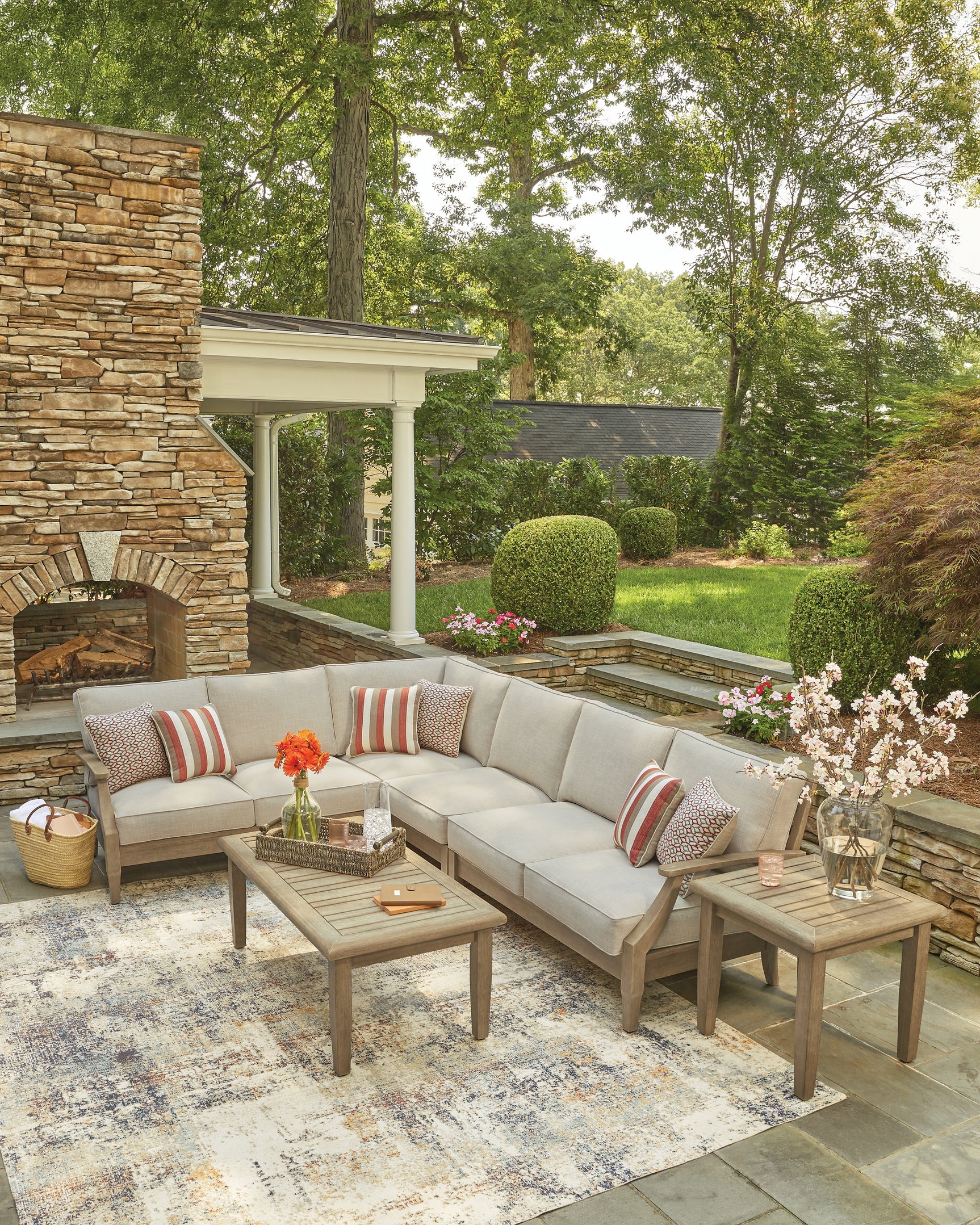 Clare View Beige 4-Piece Outdoor Sectional