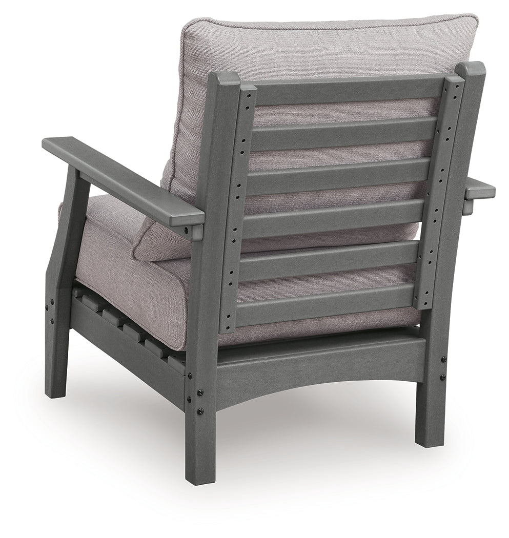Cove Beach Gray Outdoor Lounge Chair with Cushion