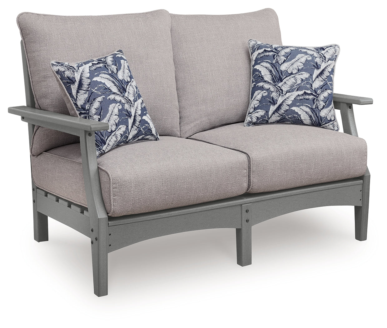 Cove Beach Gray Outdoor Loveseat with Cushion