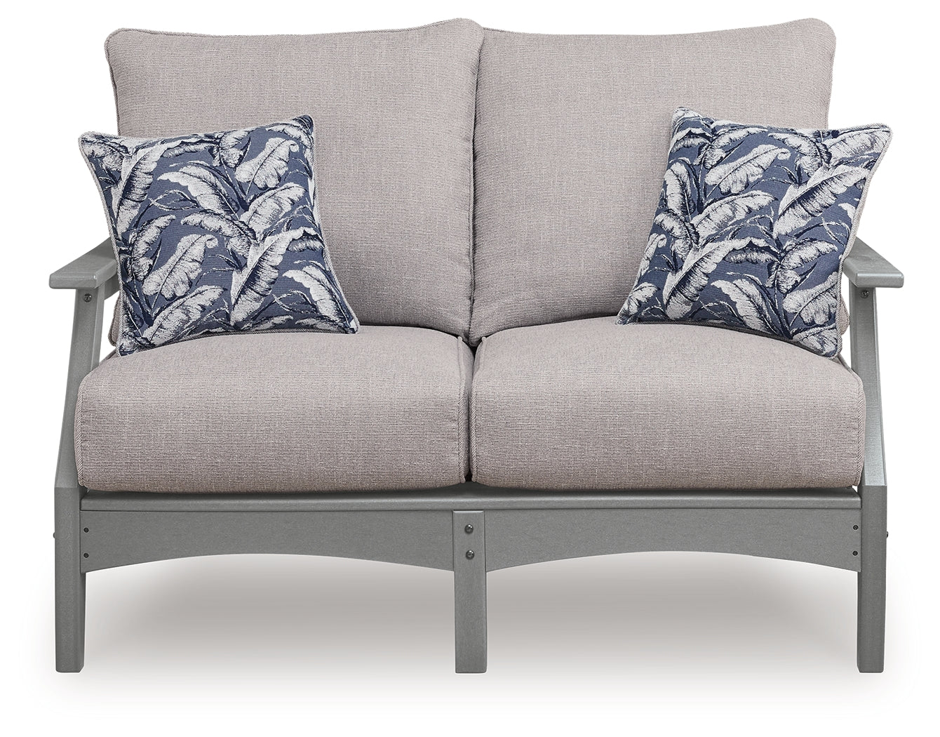 Cove Gray Beach Outdoor Sofa and Loveseat with Coffee Table