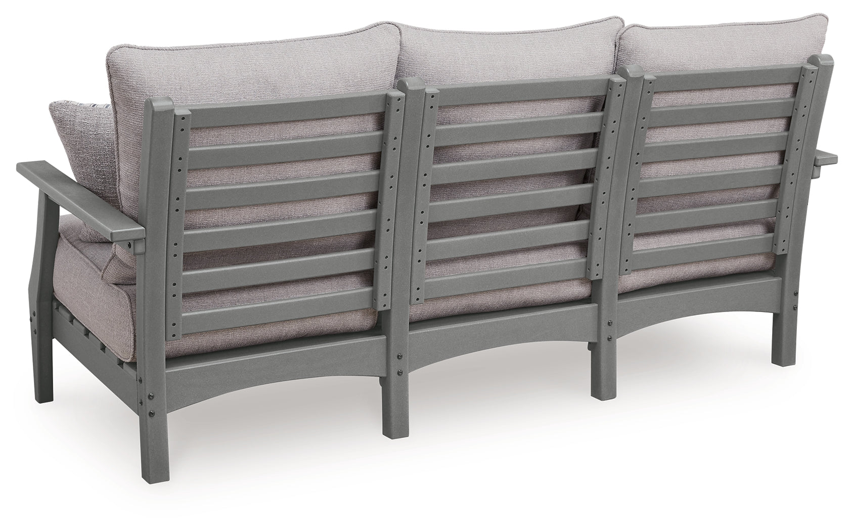Cove Gray Beach Outdoor Sofa and Loveseat with Coffee Table