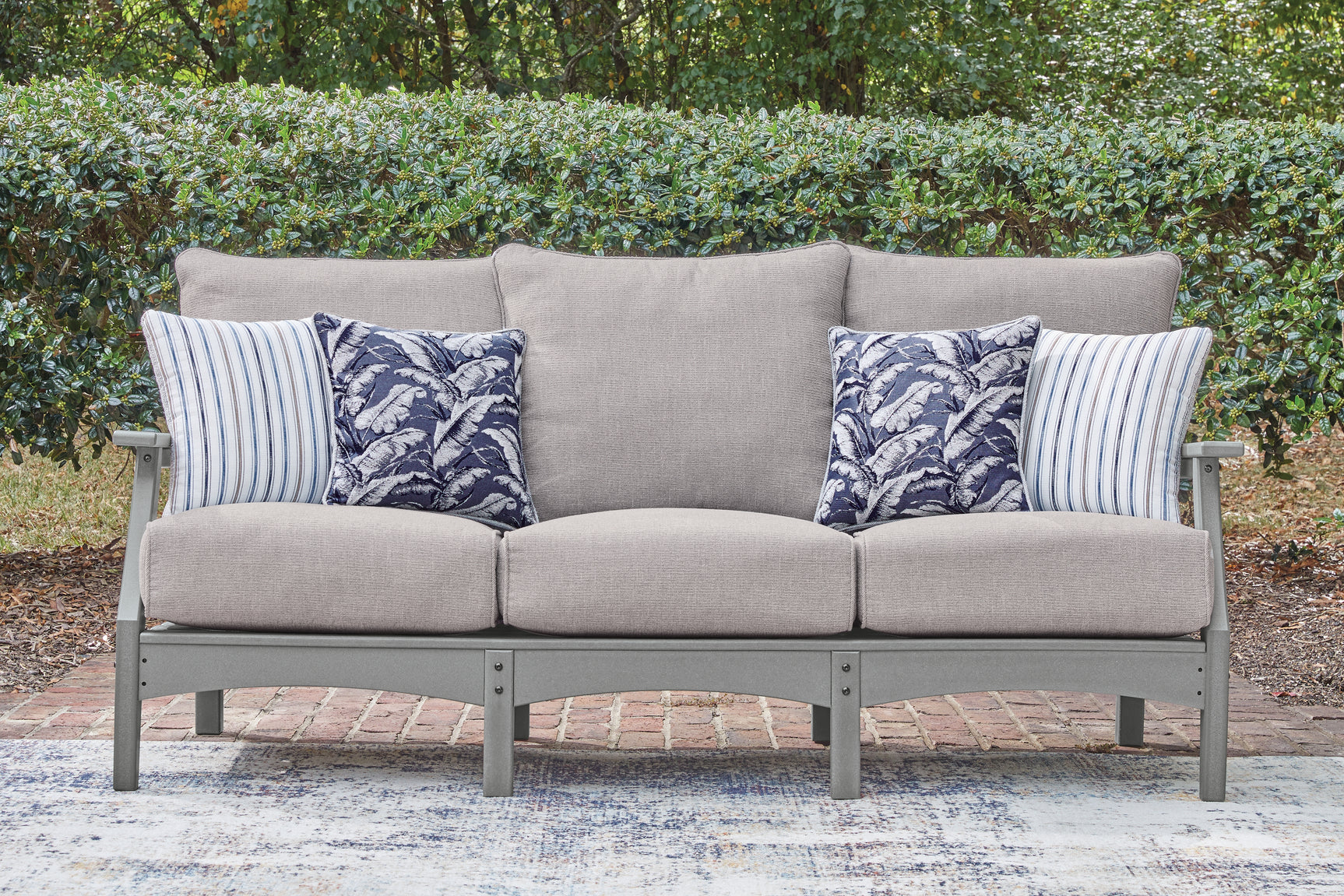 Cove Gray Beach Outdoor Sofa with 2 Lounge Chairs