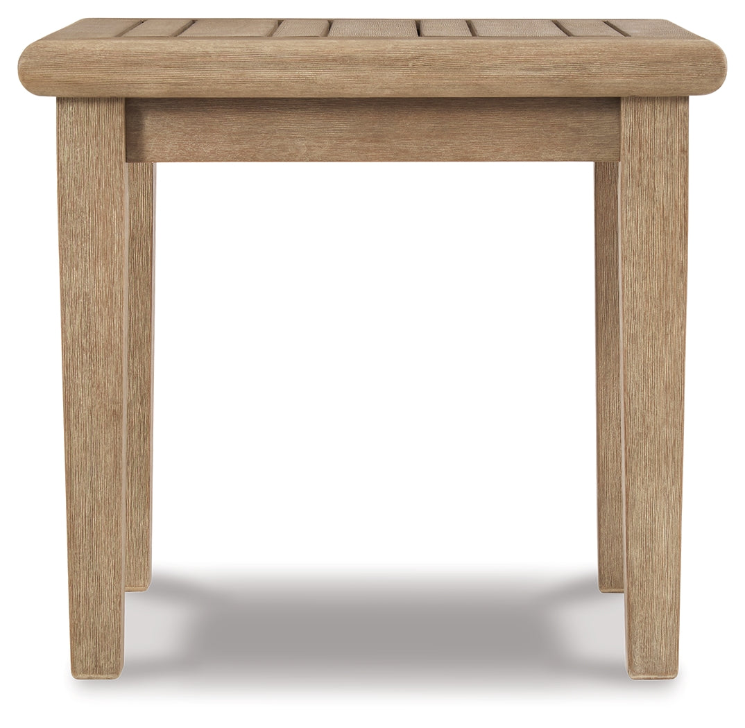 Clare Beige View 2 Outdoor Chairs with End Table