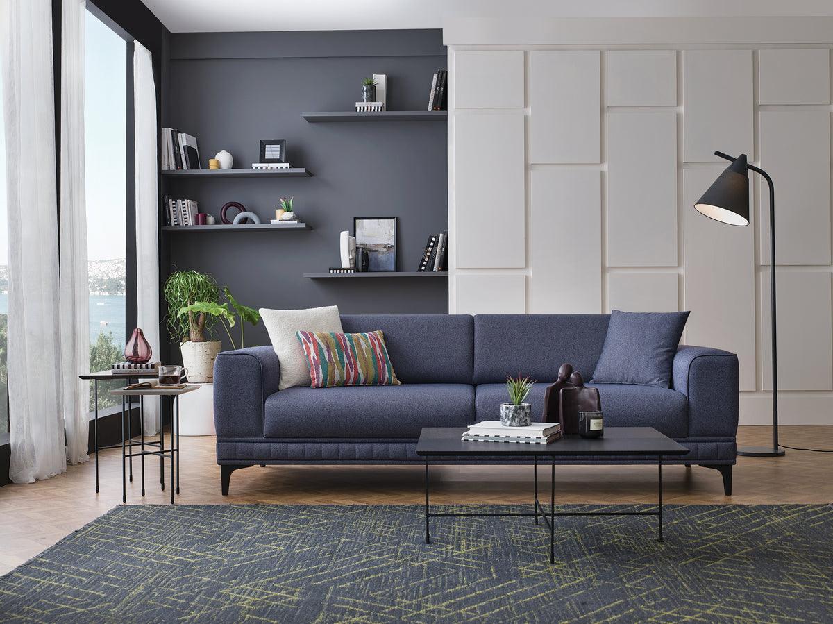 Pavia Navy Blue 3-Seater Sofa Bed - Ella Furniture
