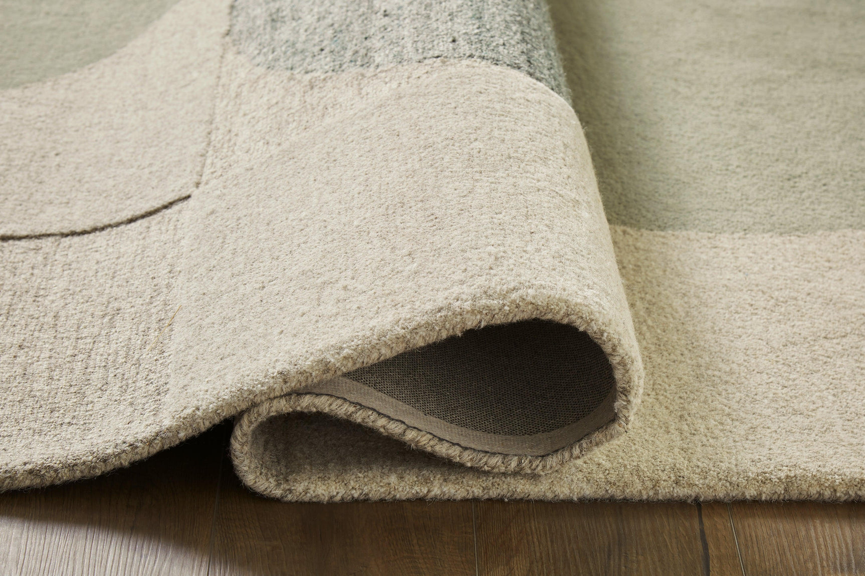 Dallane 8' x 10' Linen Blue Green Hand-Tufted Wool Rug