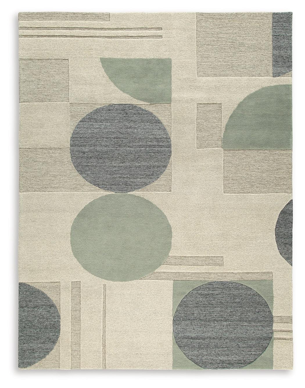 Dallane 8' x 10' Linen Blue Green Hand-Tufted Wool Rug