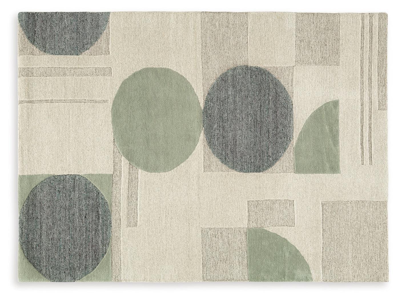 Dallane Linen Blue Green 5' x 7' Hand-Tufted Wool Rug