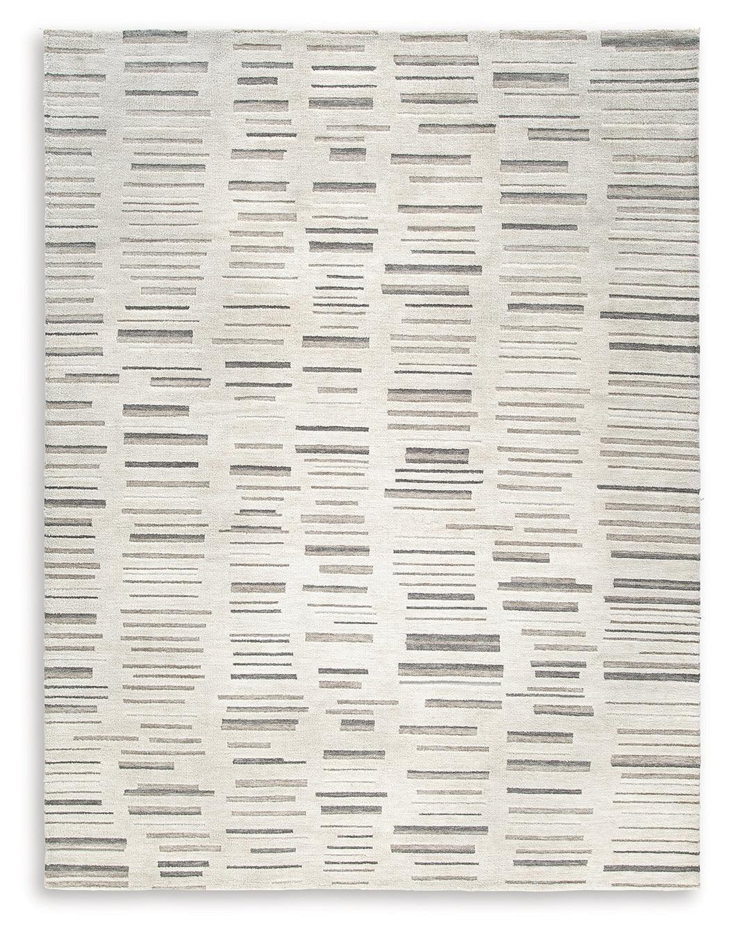 Leesdale 8' x 10' Ivory Brown Black Striped Rug