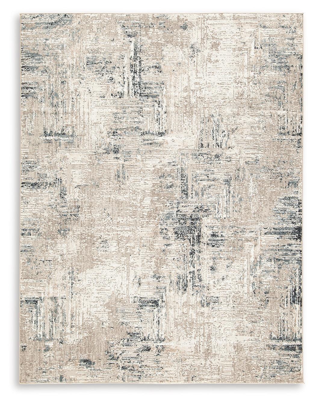 Gentor Blue Ivory 5' x 7' Abstract Contemporary Rug
