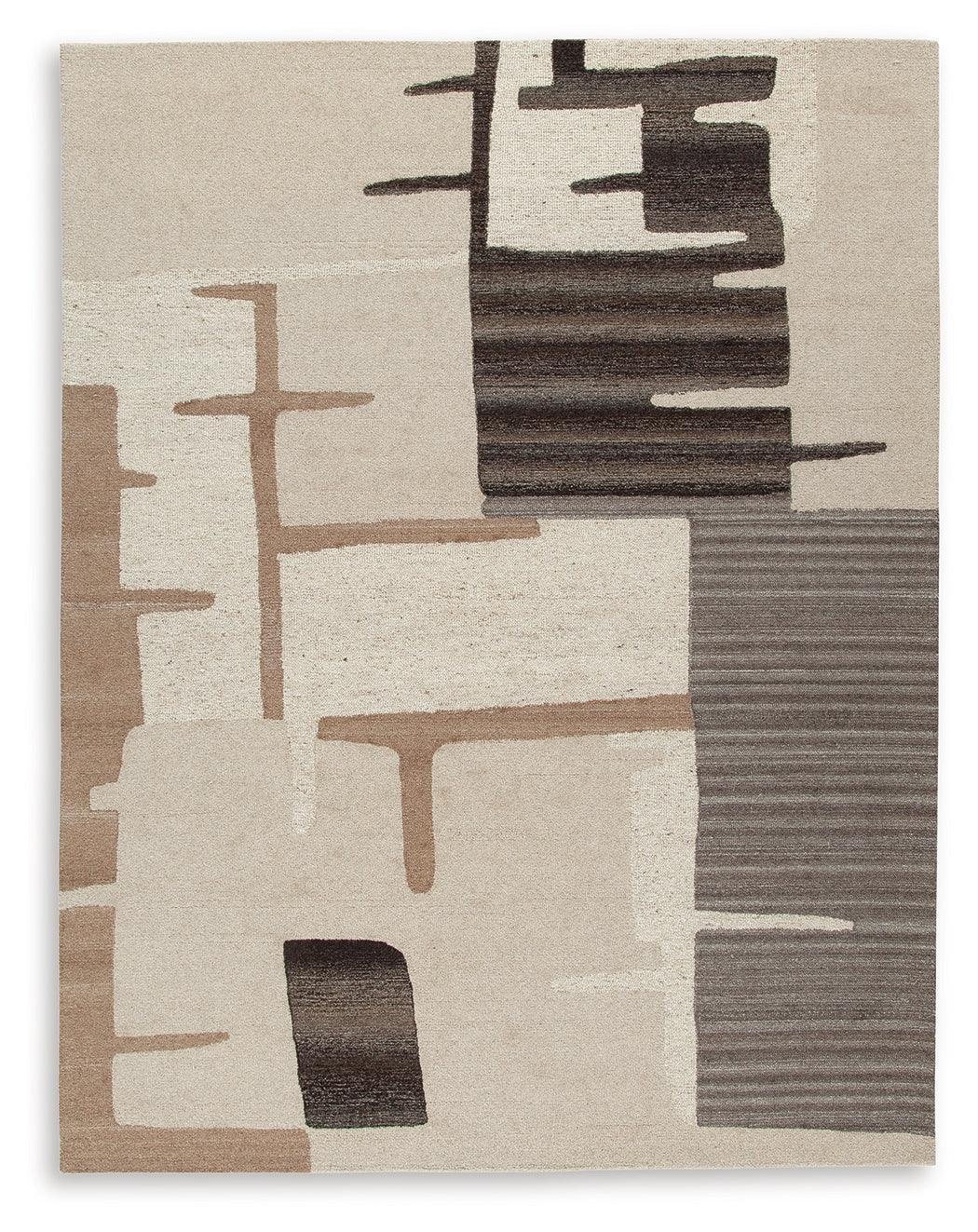 Kencher Beige Brown Large Rug