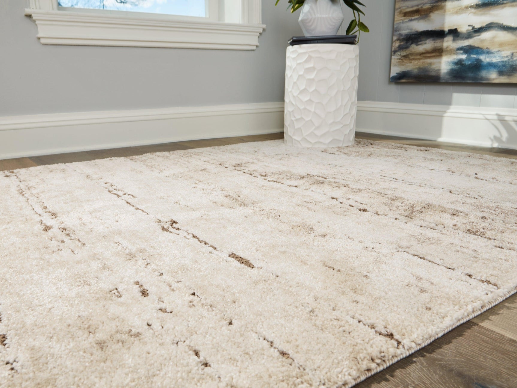 Kasney Cream Brown Large Rug