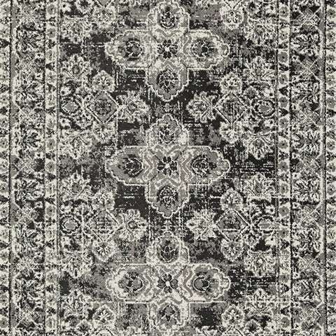 Glennisman Black/Gray/Ivory Large Rug