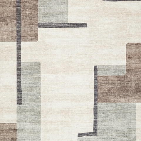 Larkport Cream/Brown/Gray Washable 5' x 7' Area Rug