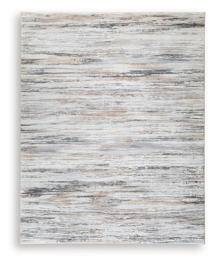 Nace Gray/Brown/White 7'6" X 9'6" Memory Foam Area Rug