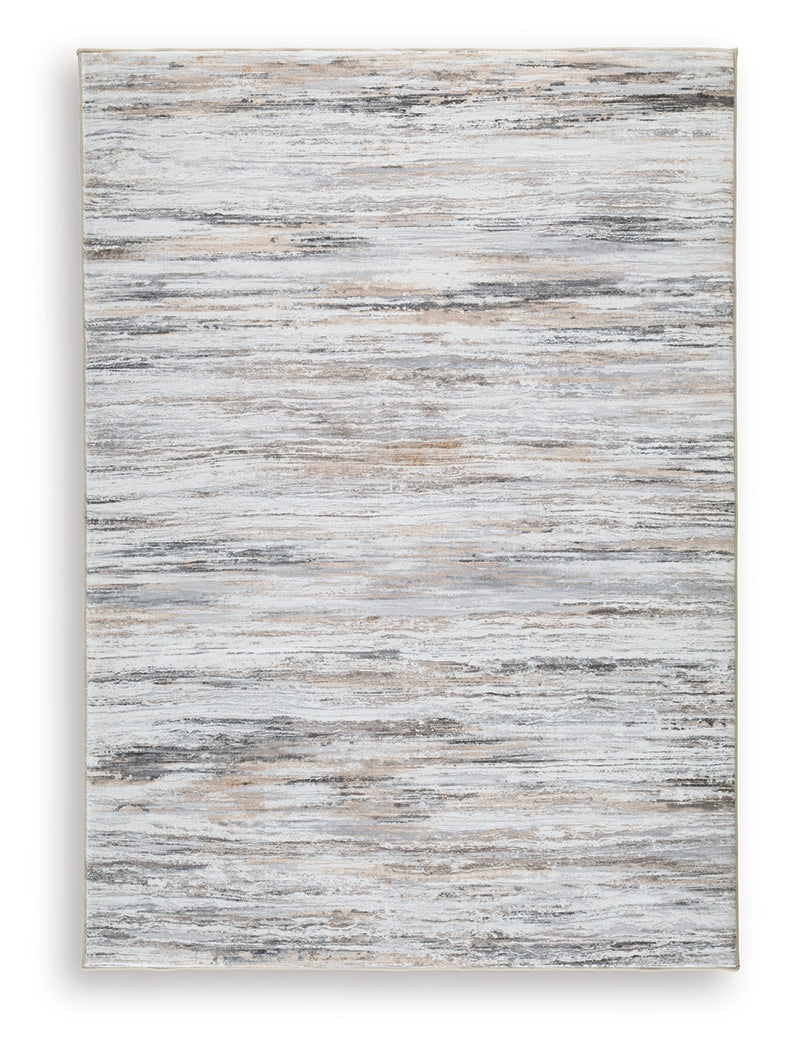 Nace Gray/Brown/White 5' x 7' Memory Foam Area Rug