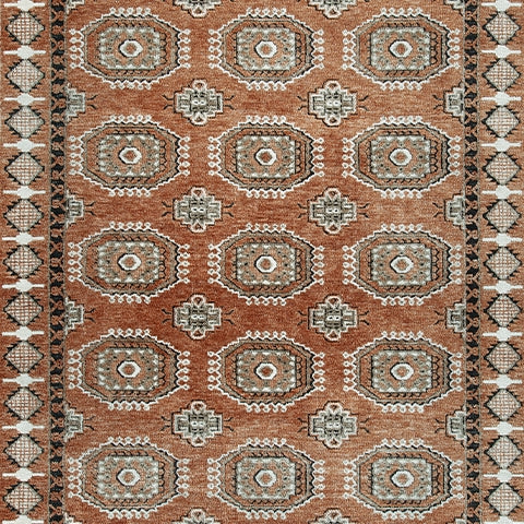 Qaabiz Sienna/Ivory/Black 7'8" x 10' Area Rug