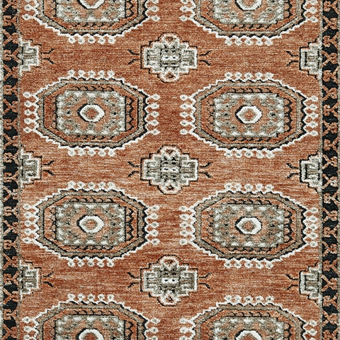 Qaabiz Sienna/Ivory/Black 5' x 7' Area Rug