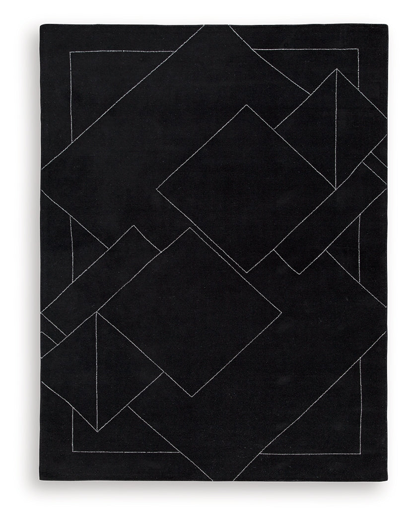 Marav Black/White 7'8" x 10' Area Rug