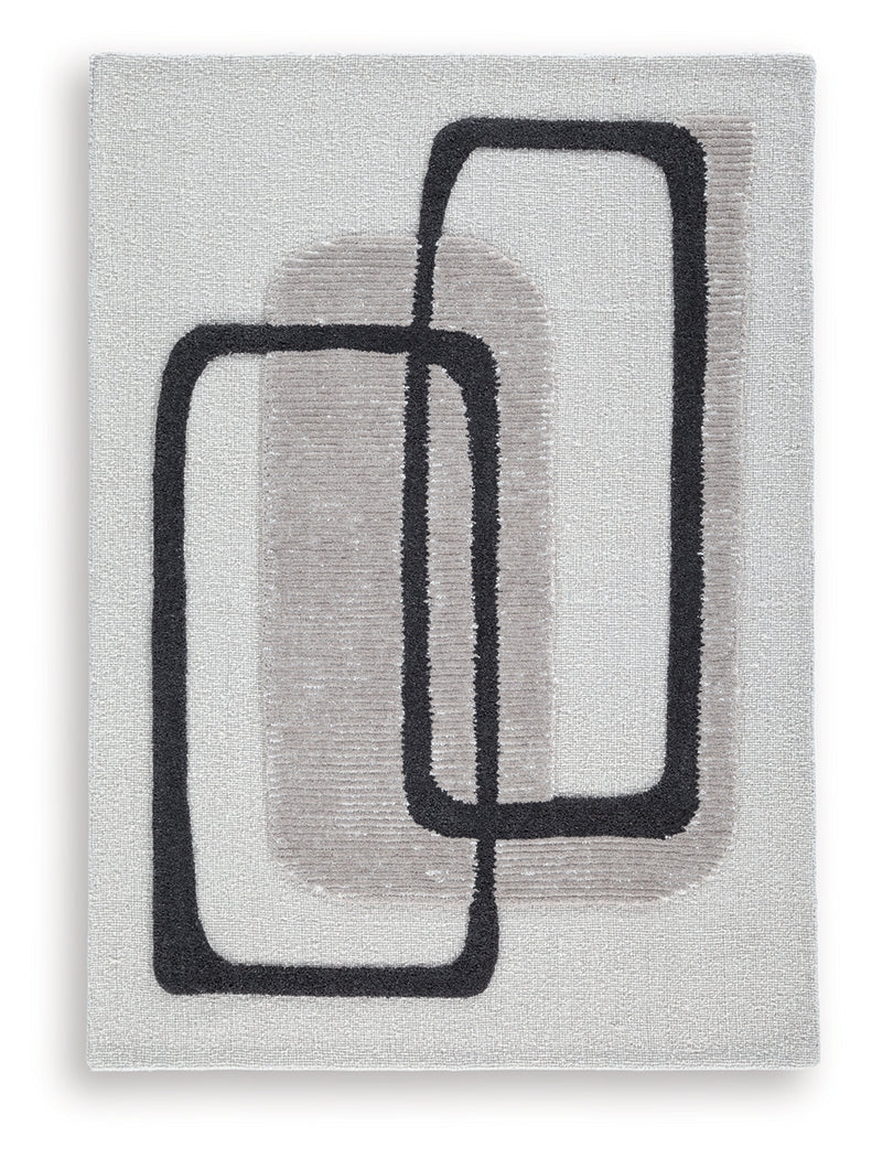 Davismour Ivory/Taupe/Charcoal 5' x 7' Area Rug