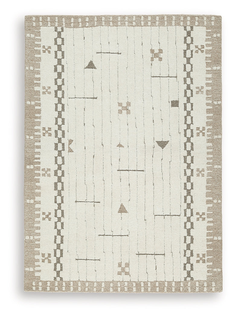 Dot Cream/Brown/Taupe 5' x 7' Area Rug