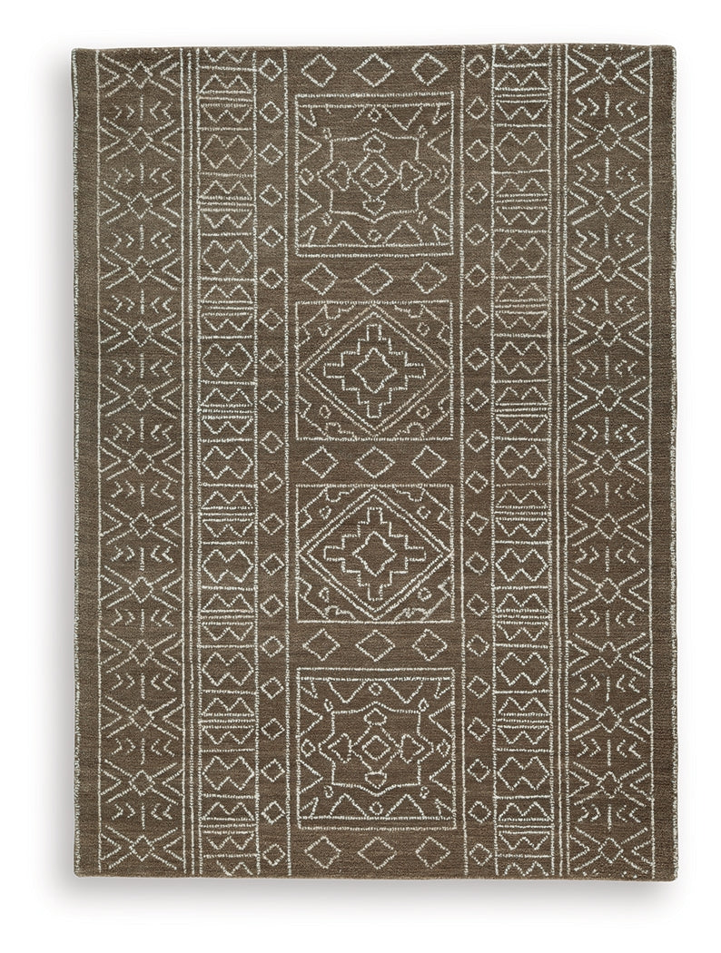 Merrittman Brown/Ivory 5' x 7' Area Rug