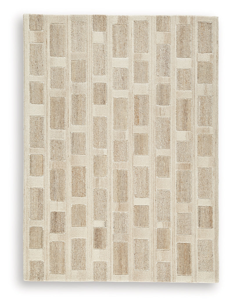 Lisgrove Tan/Brown/White 5' x 7' Area Rug