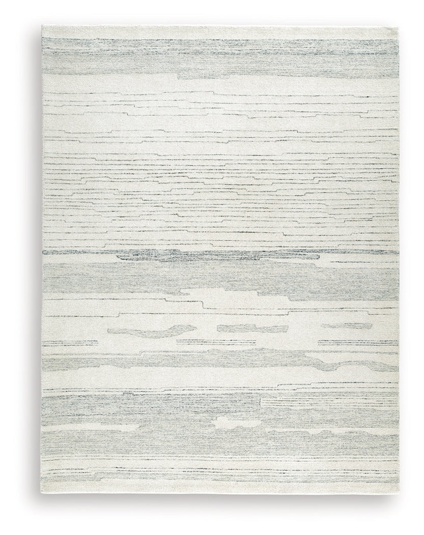 Genemost Ivory/Blue 7'8" x 10' Area Rug