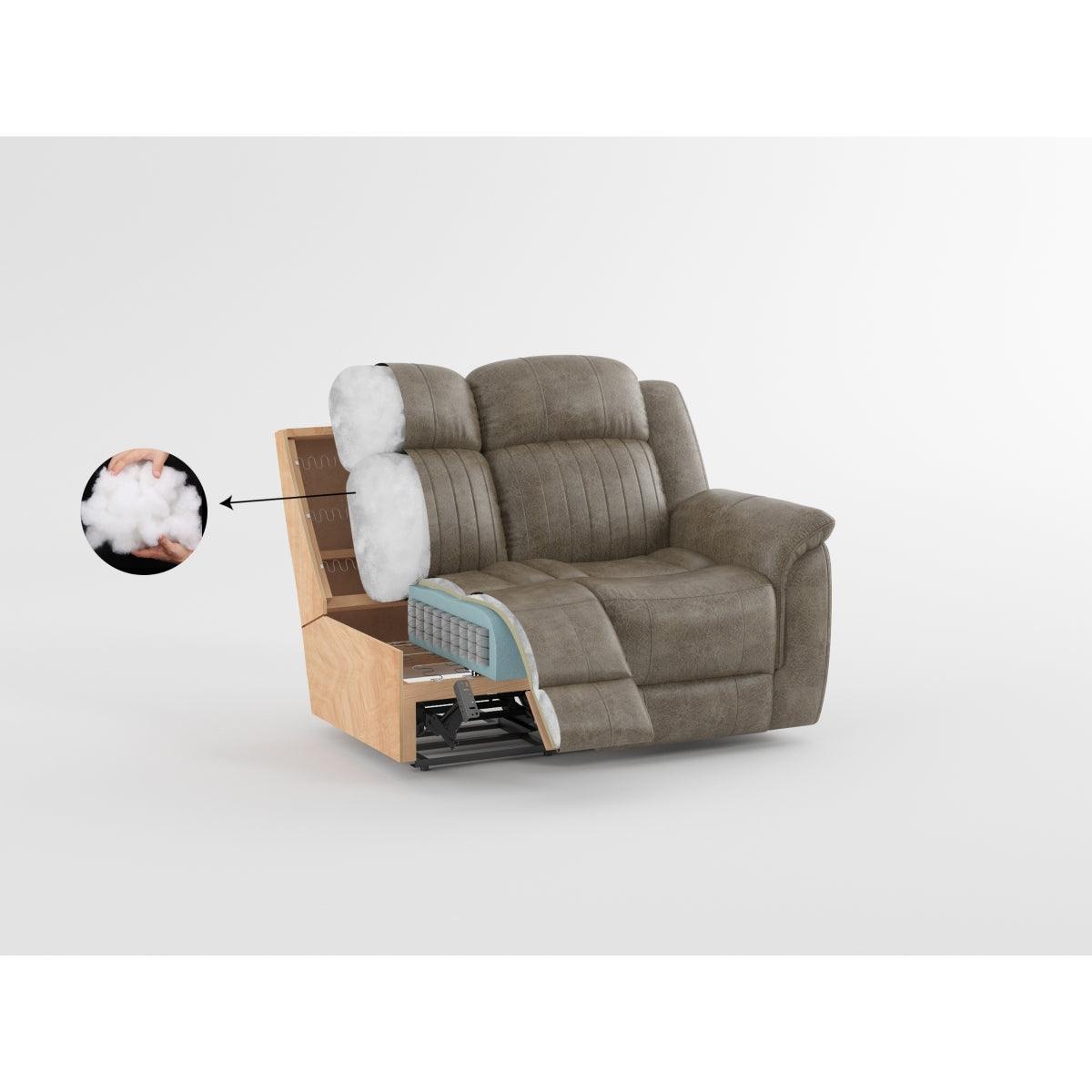 Centeroak Sandy Brown 3-Piece Reclining Sectional with Left Console