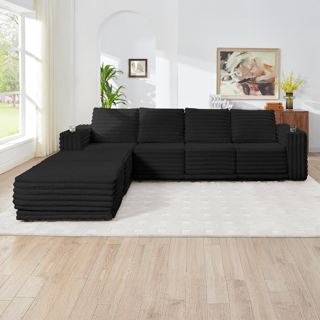 Nuve Black Modular Sectional