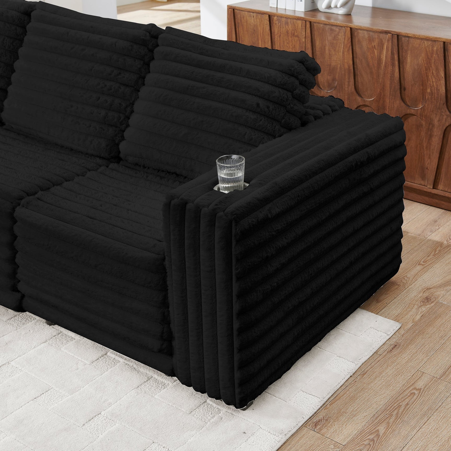 Nuve Black Modular Sectional