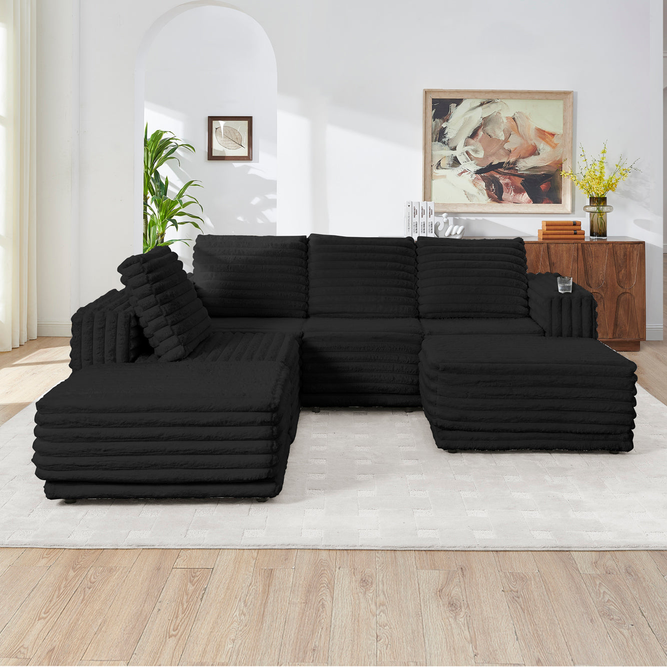 Nuve Black Modular Sectional
