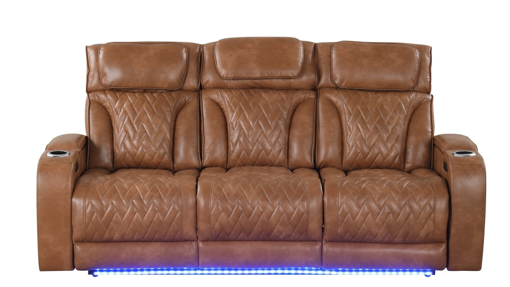 Skyline Brown Leather 3-Piece Reclining Set
