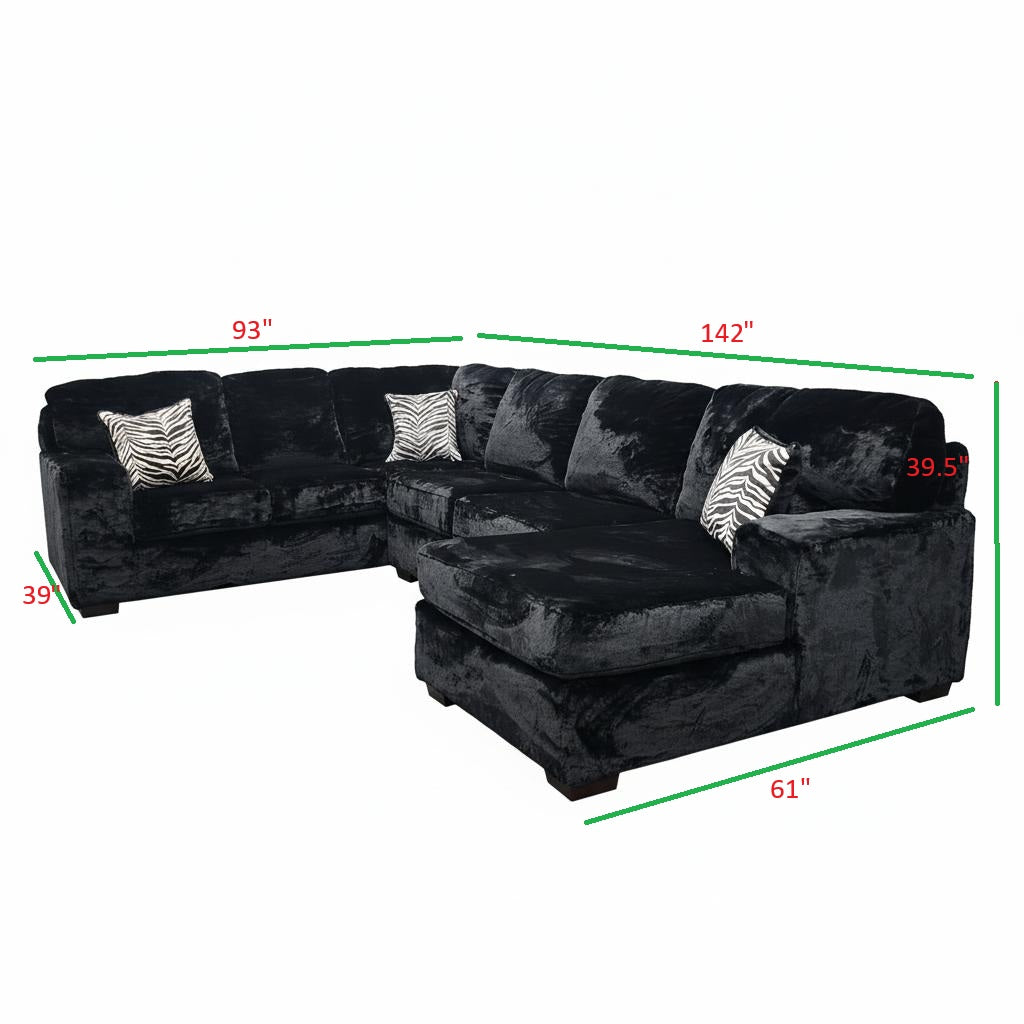 Austin Black Furby Sectional