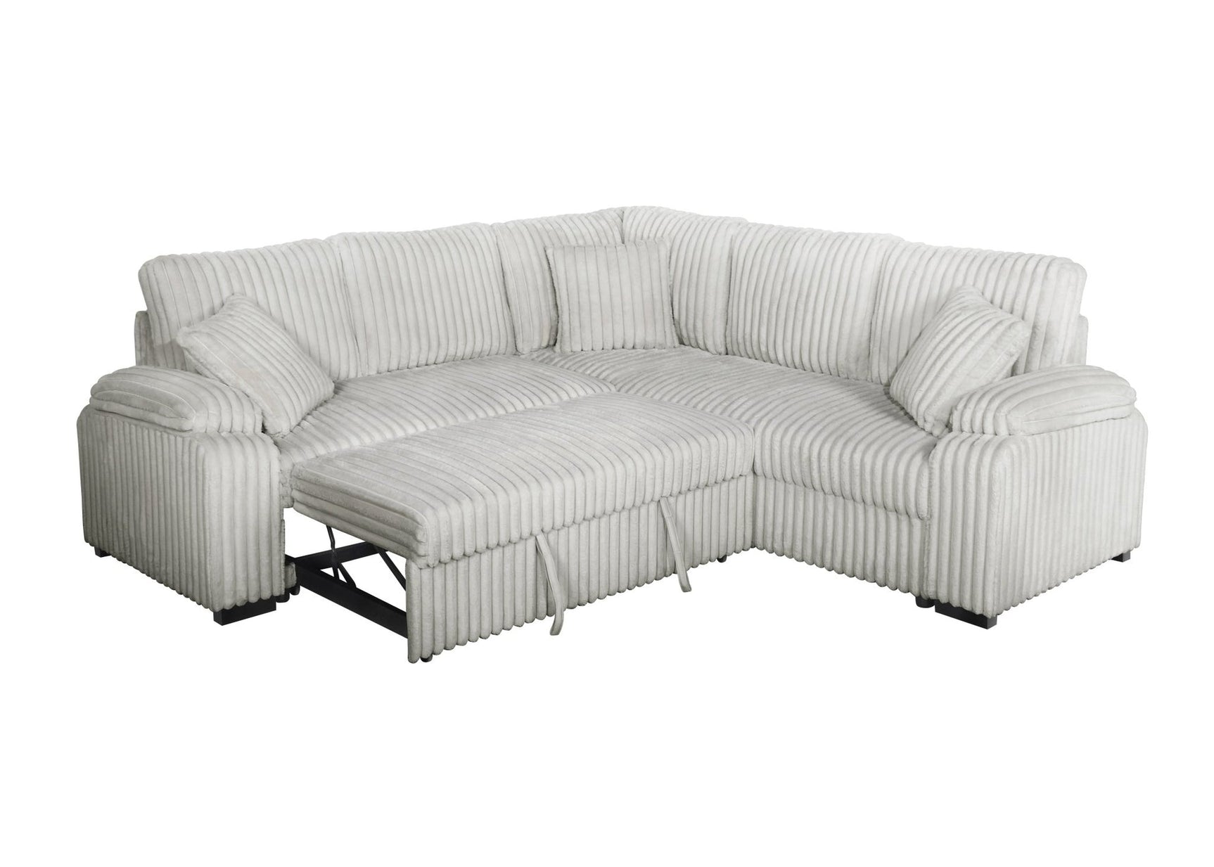 Neeha Gray Corduroy Fabric Sectional