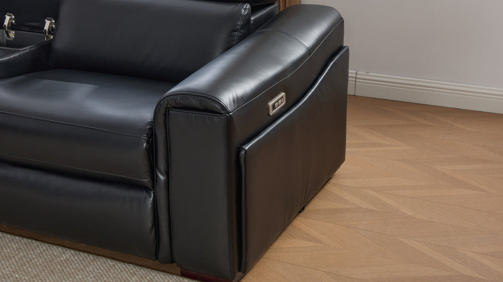 Divani Black Power Reclining Sectional