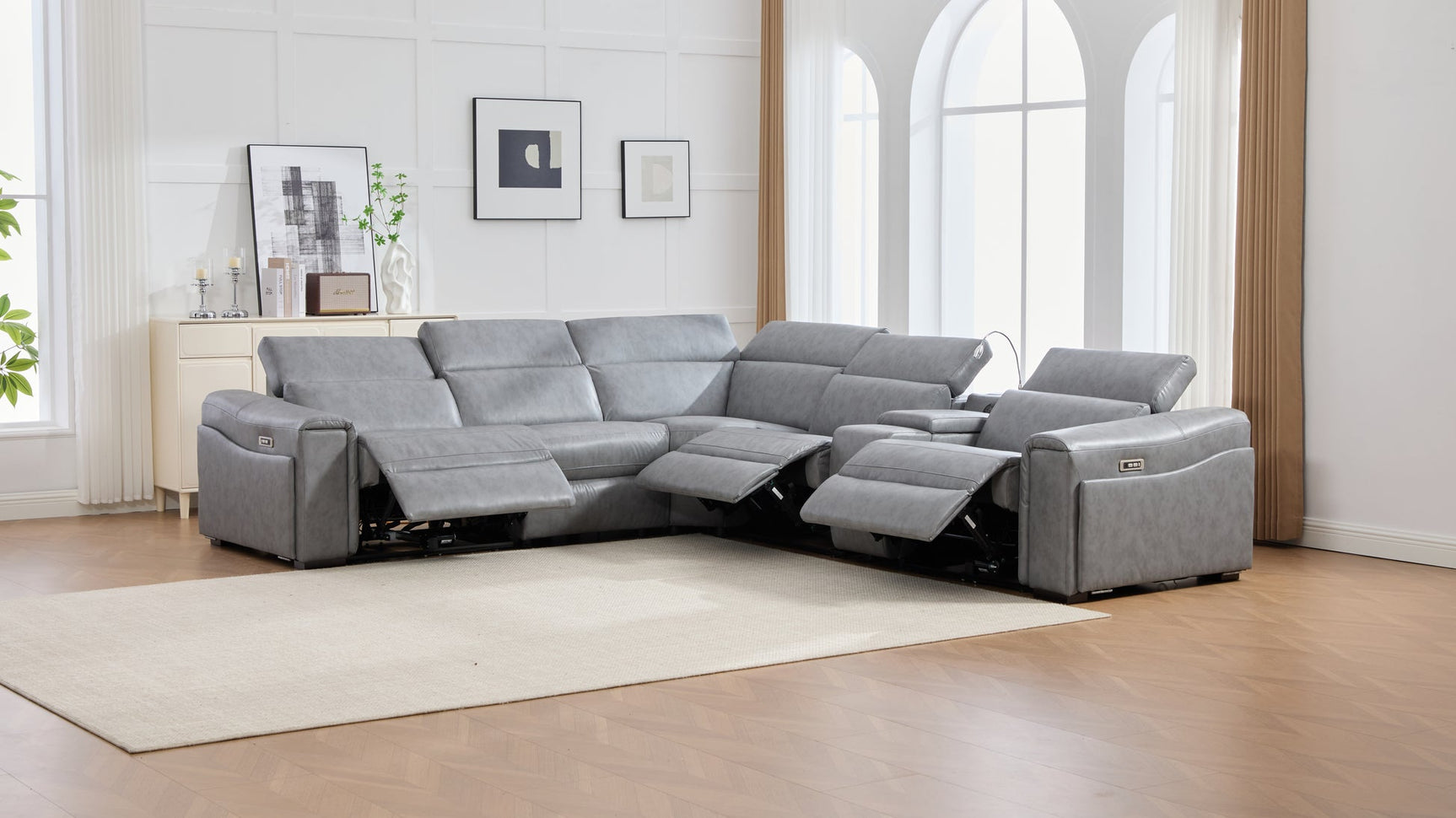 Divani Grey Power Reclining Sectional