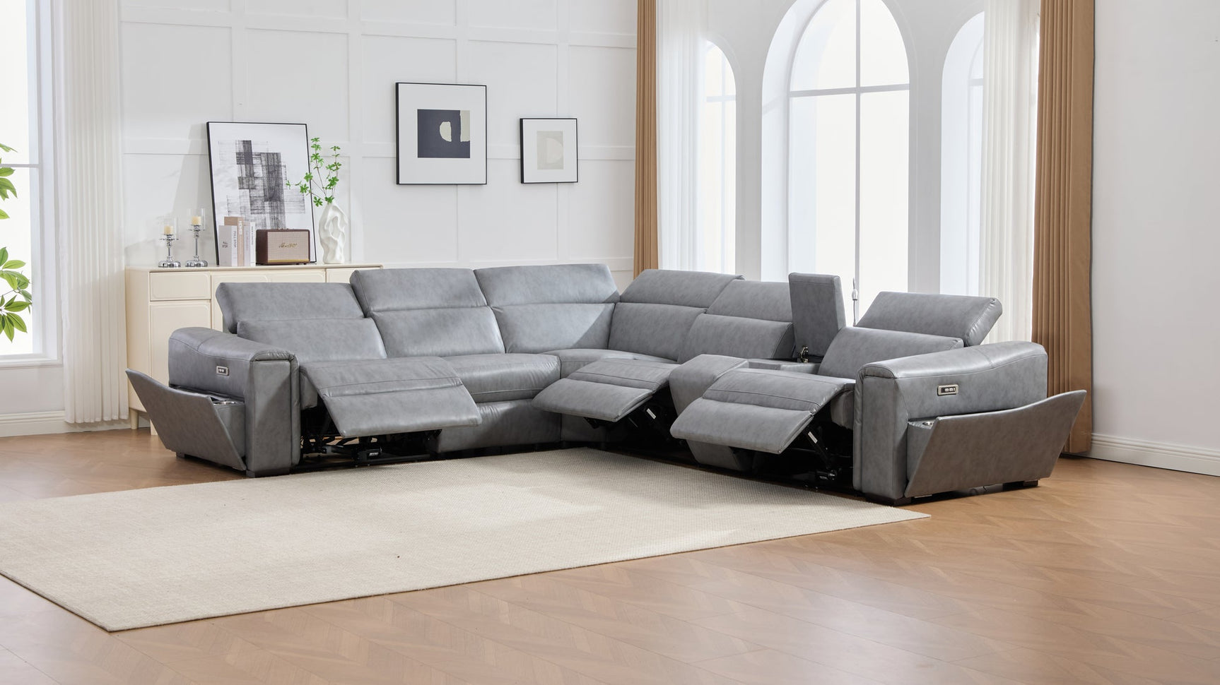 Divani Grey Power Reclining Sectional