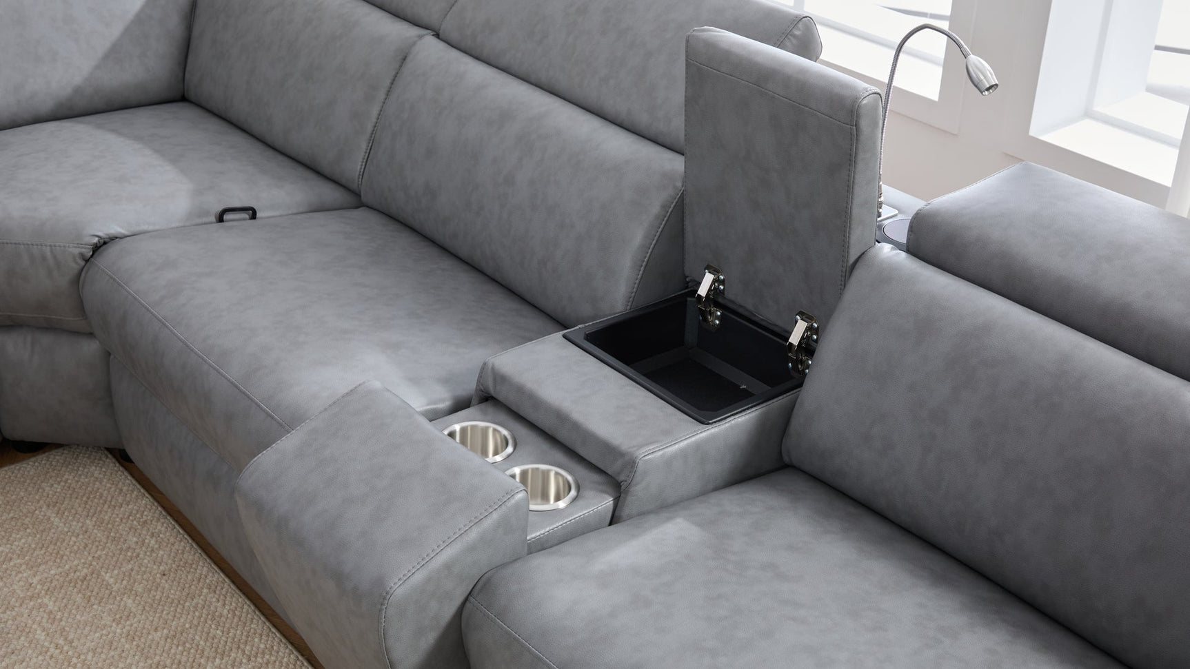 Divani Grey Power Reclining Sectional