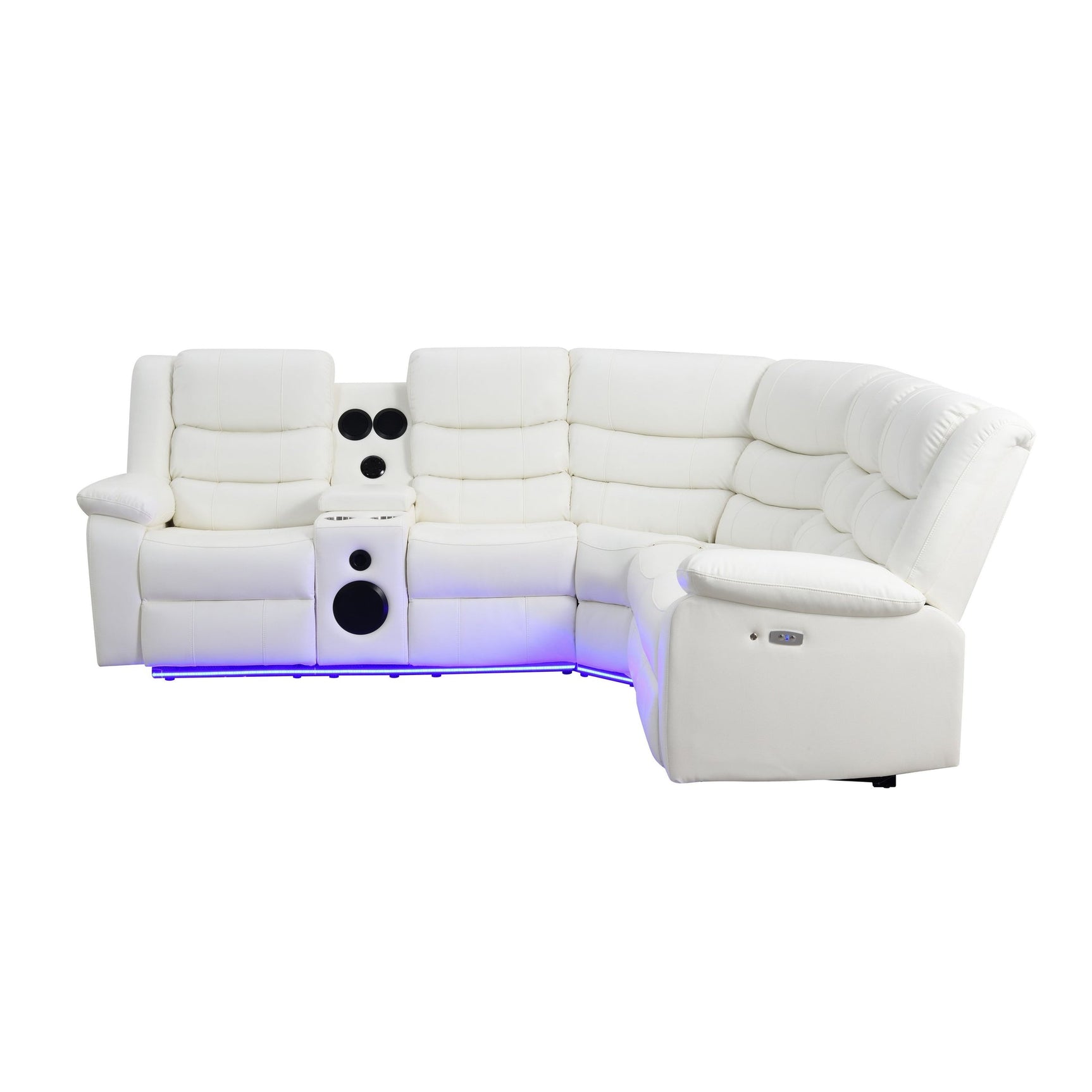 Sonic White Power Reclining Sectional