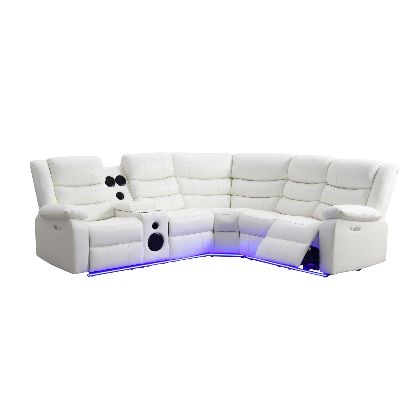 Sonic White Power Reclining Sectional
