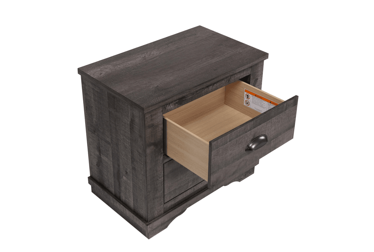 Coralee Gray Sleek And Modern Driftwood Queen Sleigh Bed - Ella Furniture