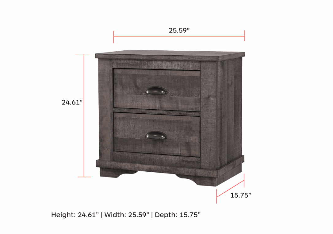Coralee Chest Gray, Transitional Modern And Sleek Wood, Metal 4 Drawers - Ella Furniture
