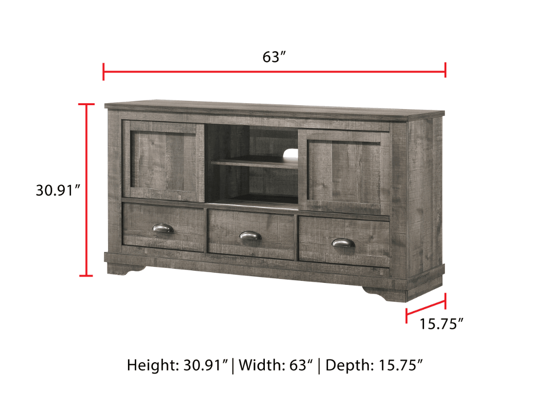 Coralee Dresser Grey, Modern Sleek Wood, 6 Drawers - Ella Furniture